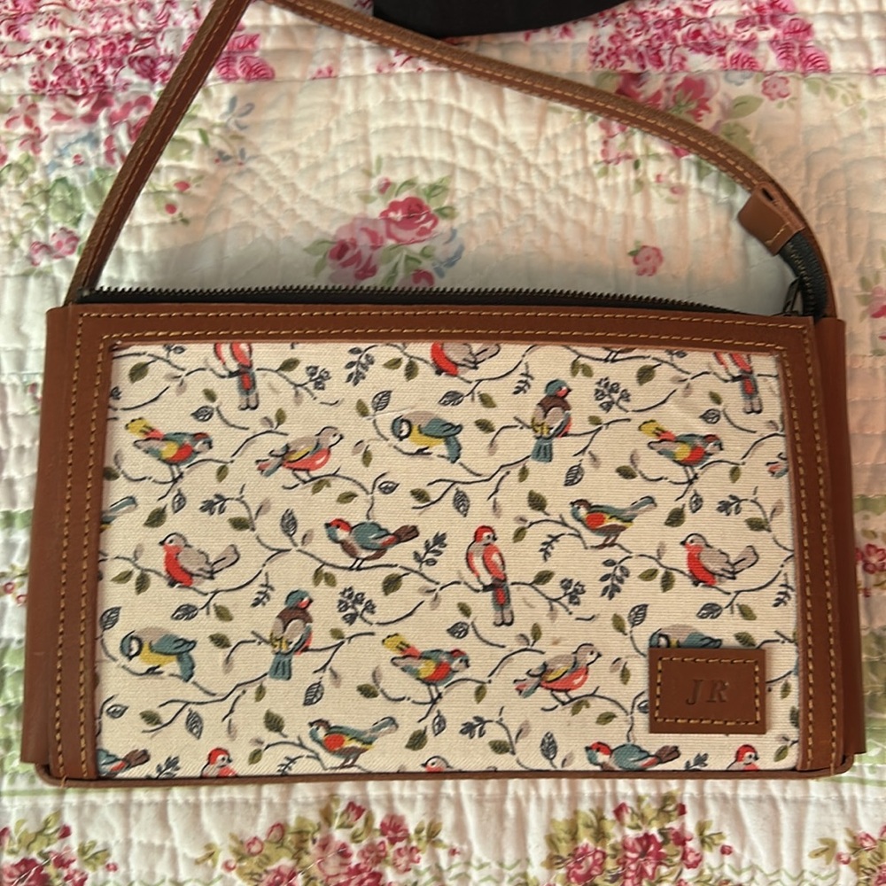 Brand new handmade canvas, and leather handbag